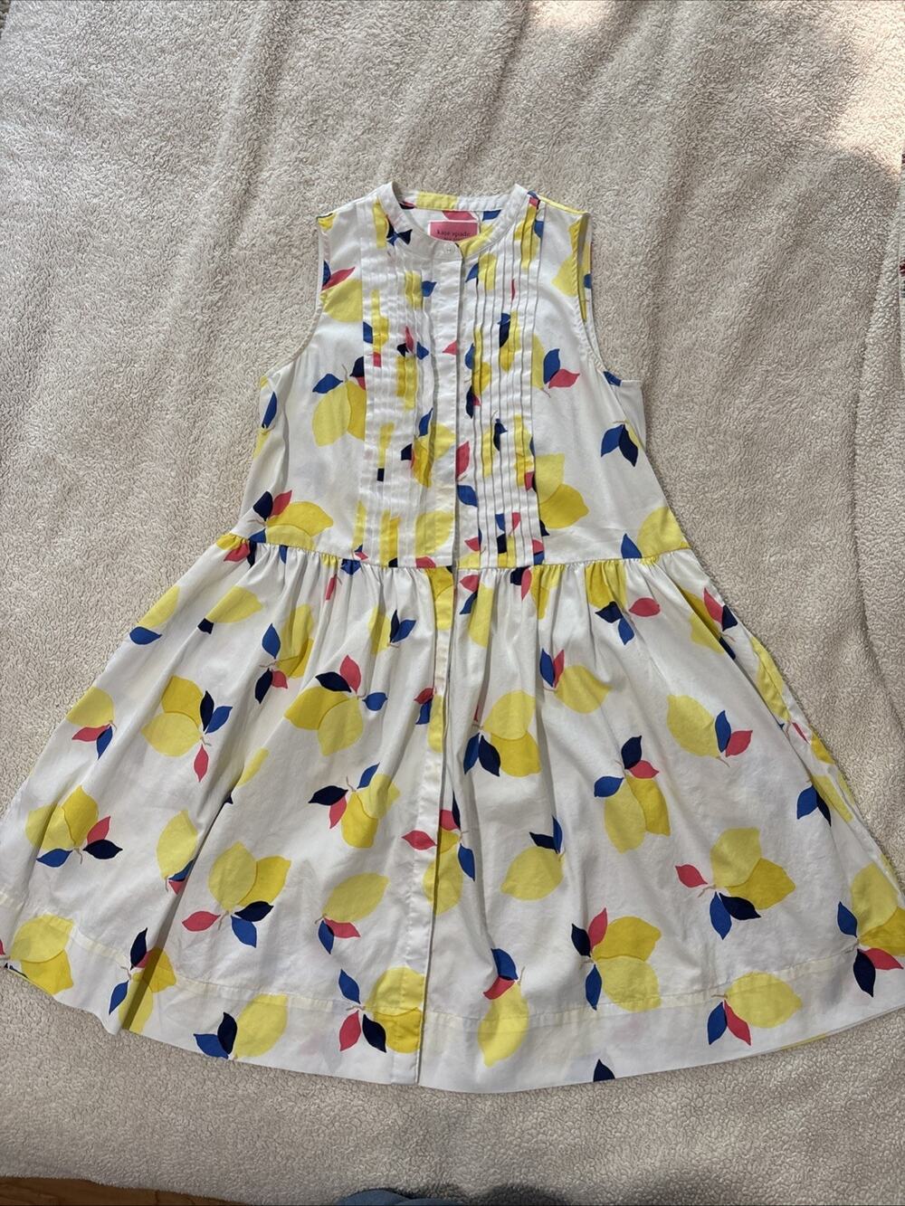 Kate Spade Button Down Sundress Pockets, XS, Soft, EUC, Lightweight, Lemons
